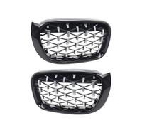 Parrilla Delantera para BMW X3 F25 Facelift para X4 F26 2014-2017 Negro Brillante/Cromado Parachoques Delantero Parrilla Riñón Parrilla De Carreras Estilo Diamante Rejilla De Radiador(Black Chrome)