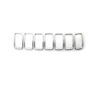 Parrilla Delantera Para Jeep Para Grand Para Cherokee 2014-2016 Kit De Coche Piezas Negras Cubierta Rejilla Del Radiador Insertos Anillo Marco Central(Chrome)