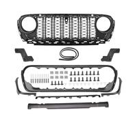 Parrilla Delantera Para Jeep Para Wrangler JL 2018-2024 Rejilla Parachoques Delantero Parrilla Modificada Máscara Red Radiador Coche Rejilla Parachoques(With camera)