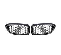 Parrilla Delantera Para Serie 5 Para G30 Para G31 Para G38 530i 540i 550i 2018-2020 Rejillas Delanteras Tipo Riñón Doble Listón Estilo Diamante(Diamond-Chrome Black)