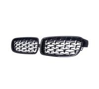 Parrilla Delantera Parrilla Delantera Tipo Riñón Coche Para Serie 3 F30 F31 F35 320 323 325 330i 2013-2019 Estilo Diamante Rejilla Radiador(Silver and Black)