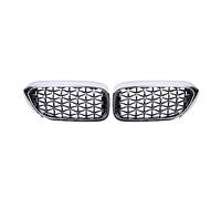 Parrilla Delantera Parrillas Diamante Coche Para G30 G31 G38 5 Series 525i 528i 530i 540i 2017-2020 Estilo De Coche De Parrilla Delantera De Riñón Parachoques delantero parrilla(All Silver)