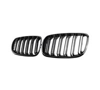 Parrilla Delantera Rejilla De Riñón De Parachoques Delantero Compatible Con X5 X6 E70 E71 2008-2013 Línea De Doble Listón Negro Brillante Racing Grill Car Styling