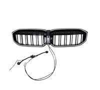 Parrilla Delantera Rejilla Delantera De Riñón Racing Grill Capó Del Radiador Rejilla De Malla Con Luz Compatible Con Serie 3 Para G20 2023 2024 2025(Black-Double Slat)