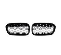 Parrilla Delantera Rejilla Repuesto Parachoques Delantero Tipo Riñón Rejilla Carreras Negro Brillante Doble Listón Para Serie 1 F20 F21 2015-2019 Parrilla Frontal(Diamond-Chrome Black)