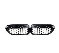 Parrilla Delantera Rejilla Riñón Rejilla Parachoques Delantero Rejilla Entrada Aire Listón Doble Gota Diamante Para G30 G38 525i 2017-2020 Parachoques delantero parrilla(Black Silver)