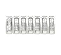 Parrilla Delantera Rejillas Delanteras para Jeep para Patriot 2011-2014 Parachoques Delantero Rejilla Carreras Inserto Malla Embellecedores Anillo Cubierta Marco Ventilación Adorno Circundante(Cromo)