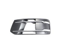 Parrilla delantera universal para coche Luz antiniebla del parachoques delantero, reemplazo de rejilla, lámpara negra, Panel parrilla embellecedor con barra plateada(Left)