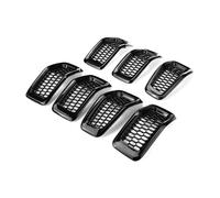 Parrilla Doble Línea Para Jeep Para Cherokee 2014 2015 2016 2017 2018 Parrilla Delantera Tipo PANAL RM-CAR Insertos Anillo Cubierta Embellecedora Rejilla Aire Delantera(Negro brillante)