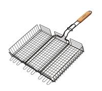 Parrilla Doble Maestro 25x30cm Universal Mango Madera Ajustable MR-1002