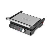 Parrilla eléctrica Cecotec Rock'nGrill 2200W antiadherente apertura 180° 29x23cm negro inox