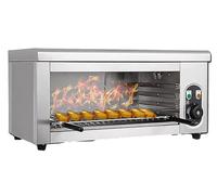 Parrilla eléctrica comercial para encimera, derretidor de queso de 2000 W, rejilla ajustable, asador de acero inoxidable para derretir queso, tostar sándwiches, cocinar filetes de 50-300 ℃