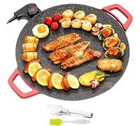 Parrilla Eléctrica De Interior Sin Humo Y Plancha Antiadherente: Parrilla De Sobremesa Compacta Y De Calentamiento Rápido Para Filetes, Hamburguesas, Panqueques, Barbacoa Y Cocina Diaria 28cm