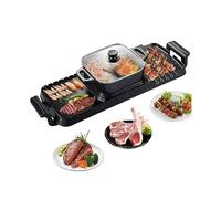 Parrilla eléctrica for barbacoa 2 en 1, olla caliente de 2400W, multifunción, portátil, sin humo, antiadherente, desmontable, placa for barbacoa Para bricolaje