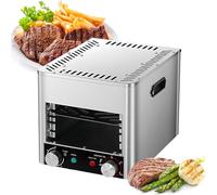 Parrilla eléctrica, horno portátil para encimera de interior, parrilla sin humo con temporizador de 10 minutos y ajuste de temperatura de 800 ℃ para cocinar filetes, pollo, carne de res, cerdo y