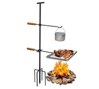 Parrilla extraíble de acero inoxidable con base mejorada de 5 puntas y giro giratorio de 360° para cocinar al aire libre de forma segura e higiénica