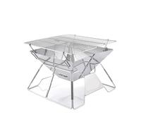 Parrilla for Acampar de leña a Prueba de Viento, Equipo de Barbacoa de Supervivencia al Aire Libre de Acero Inoxidable for turistas y Cocina en la Naturaleza