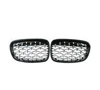 Parrilla frontal Decoraciones De Rejilla Parachoques Delantero Estilo Diamante Para Serie 1 F20/F21 2012-2014 114i 116i 118i 120i 125i Rejilla De Radiador(Diamonds-ChromeBlack)