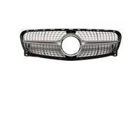 Parrilla Frontal Para Benz Para X156 Para GLA 180 Para GLA200 Para GLA250 Para GLA45 2014-2016 Diamond Front Grille Racing Rejilla del radiador(Silver)