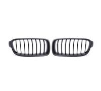 Parrilla Frontal Para BMW 3 Para Serie F30 Sedan 2012-2017 Parrilla Parachoques Delantero Estilo Doble Línea Brillante Diamante Plateado Rejilla del radiador(Single-Matte Black)