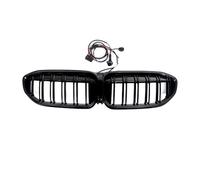 Parrilla Frontal Para BMW Para 3 Para La Serie G20 G21 G28 325i 330i M340i 2019-2022 Capó Parachoques Delantero Parrilla Riñón Con Luz LED Rejilla del radiador(Style B)