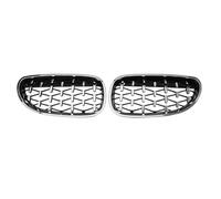 Parrilla Frontal Para BMW Para E60 E61 550i 535i 2004-2009 Parrilla Parachoques Delantero Coche Carreras Riñón Marco Negro Parrillas Plateadas Rejilla del radiador(Silver)