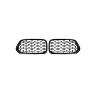 Parrilla Frontal Para BMW Para X2 F39 2019- Rejillas De Riñón Delanteras Diamante Rejilla Riñón Estilo Meteorito Plástico ABS Rejilla del radiador(Black)