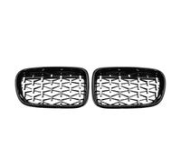 Parrilla Frontal Para BMW Para X3 F25 2010-2013 Rejillas Capó Parachoques Delantero Diamantes Parrillas Carreras Superiores Estilo Línea Simple Doble Rejilla del radiador(Diamond-Chrome Black)