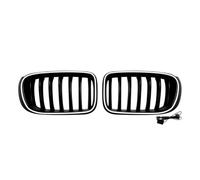 Parrilla Frontal Para BMW Para X3 Para X4 F25 F26 Para LCI 2014-2017 Parrilla Delantera Línea Única Doble Actualización Malla Negra Brillante Rejilla del radiador(Single With L)