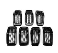 Parrilla Frontal Para Jeep Para Cherokee 2014-2018 Cromo/brillante Coche ABS Malla Delantera Racing Parrillas Exterior Racing Grille Rejilla del radiador(Glossy Black)
