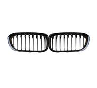 Parrilla Frontal Para Serie 1 F20 F21 2015-2019 Parrilla Carreras Parachoques Delantero Estilo Línea Única Coche Negra Brillante Parrilla Radiador(Single-Glossy Black)
