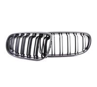 Parrilla Frontal Para Serie 3 E90 E91 LCI 2009-2012 Rejilla De Impresión Fibra Carbono Parrilla Riñón Negro Brillante Cromo Plata Doble Listón Parrilla De Coche(Matte Black)
