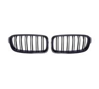 Parrilla Frontal Para Serie 3 F30 F35 2012-2018 Parrillas Superiores Carreras Apariencia Negra Estilo Doble Línea Rejilla Parachoques Delantero Rejilla Frontal(Double-Glossy Black)