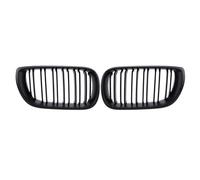Parrilla Frontal Para Serie 3 Para E46 2002-2004 Parrillas Carreras Superiores 4 Puertas Estilo Doble Línea Rejilla Parachoques Delantero Parrilla Radiador(Double-Matte Black)