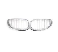 Parrilla Frontal Para Serie 5 E60 E61 Para M5 520I 535I 550I 2003 2004 2005 2006 2007 2008 2009 2010 Parrilla Delantera Sedán Coche Riñón Rejilla Parachoques Delante(Single Slat Silver)