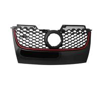 Parrilla Frontal Para VW Para Golf 5 Para GTI 2006 2007 2008 2009 Rejilla Parachoques ABS Prueba Herrumbre Rejillas Delanteras Antivibración Red Malla Rejilla del radiador(Black Red)