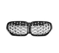 Parrilla Frontal Para X1 F48 LCI 2020-2022 Parrillas Delanteras Carreras Estilo Doble Línea Parrillas Superiores Estilo Diamantes Parrilla Delantera Riñón(Diamond-Chrome Black)