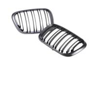 Parrilla frontal Para X5 E53 1999-2003 Parachoques Superior Delantero Inferior Parrilla Carreras Riñón Doble Listón Cubierta Rejilla Radiador Fibra Carbono Delantera Rejillas(Dual Mattel black)