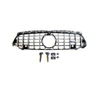 Parrilla frontal Parrilla Delantera Para Benz Clase A W177 A180 A200 A220 A250 A280 A35 AMG 2023-2024, Rejilla De Malla Para Parachoques Superior De Coche, Estilo GT Rejillas frontales radiador(Plata)