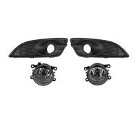 Parrilla inferior for parachoques delantero de coche, luz antiniebla, cubierta rejilla + juego luces, compatible con Ford Fiesta MK7 Zetec S 2012-2017, malla hueca panal(Gloss black b)