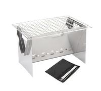 Parrilla para acampar - Parrilla para barbacoa portátil de 13,5 pulgadas, estufa para exteriores de acero inoxidable | Parrill plegable para picnic, de transporte incluida, accesorios para parr