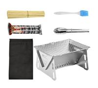 Parrilla Para Barbacoa De Carbón - Resistente Y | Parrilla De Mesa Resistente,Para Fogata Viajes Jardín Playa Fiesta Senderismo Picnics Mochilero Patio Trasero