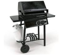 Parrilla para Barbacoa para casa de muñecas, Accesorio en Miniatura de Metal a Escala 1/12 con Tanque de Gasolina, decoración DIY para Amantes de Las Casas de muñecas