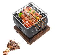 Parrilla para barbacoa, parrilla portátil de aleación de aluminio con escritura japonesa para alimentos, estufa de carbón, multifuncional de calentamiento rápido, parrilla pequeña para asar a la