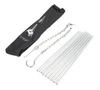 Parrilla para fogata, con trípode para Colgar, Juego de Cocina para Acampar de alúmina Dura, para picnics al Aire y reuniones Familiares, Plateado, 54x41x80cm