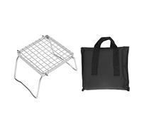 Parrilla para fogata, de acero inoxidable 304, mini parrilla plegable, soporte portátil para horno, parrilla de barbacoa con patas y bolsa para picnics, mochileros, fiestas al aire libre