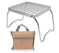 Parrilla para fogata de acero inoxidable, plegable, ajustable, portátil, Mini estufa, parrilla para barbacoa, para acampar y Picnic