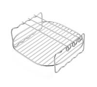 Parrilla para freidora de aire, accesorio multiusos para freidora de aire con pinchos, parrilla de freidora de aire de doble capa, soporte de acero inoxidable con pinchos para cocinar, barbacoa