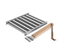 Parrilla para Perritos Calientes con Mango de Madera Herramientas | Rodillo Asador para Salchichas BBQ para Jardín Picnic Camping Barbacoa Exterior Cocina