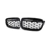 Parrilla Parachoques Delantero Para Serie 3 F30 F31 F35 2011-19 Parachoques Delantero Tipo Diamante Parrilla Riñón Doble Listón Deportiva Carreras(Todo negro)